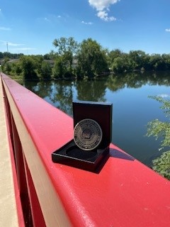 medal on the bridge